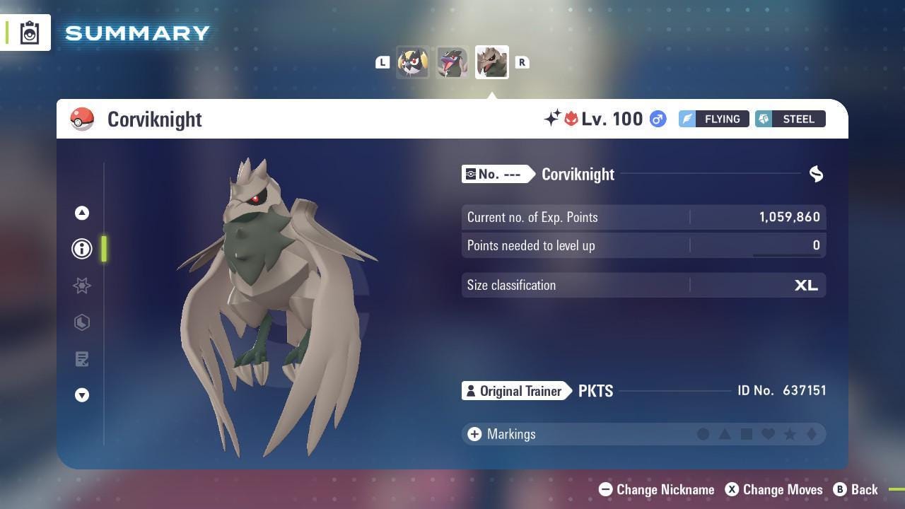 Shiny Alpha Corviknight Pokémon Legends ZA 6IV Competitive Battle Ready - Pokémon Legends: Z-A digital Pokémon trade image 2