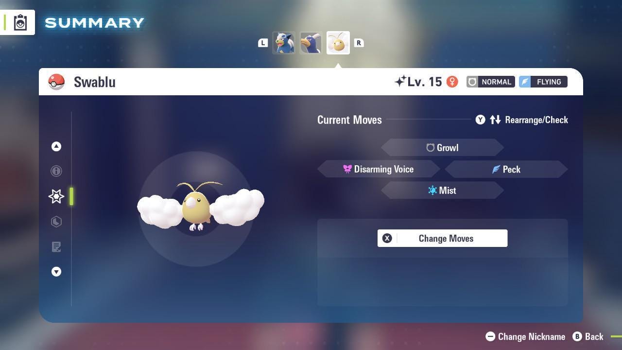Shiny SWABLU Pokémon Legends ZA 6IV Competitive Battle Ready - Pokémon Legends: Z-A digital Pokémon trade image 3