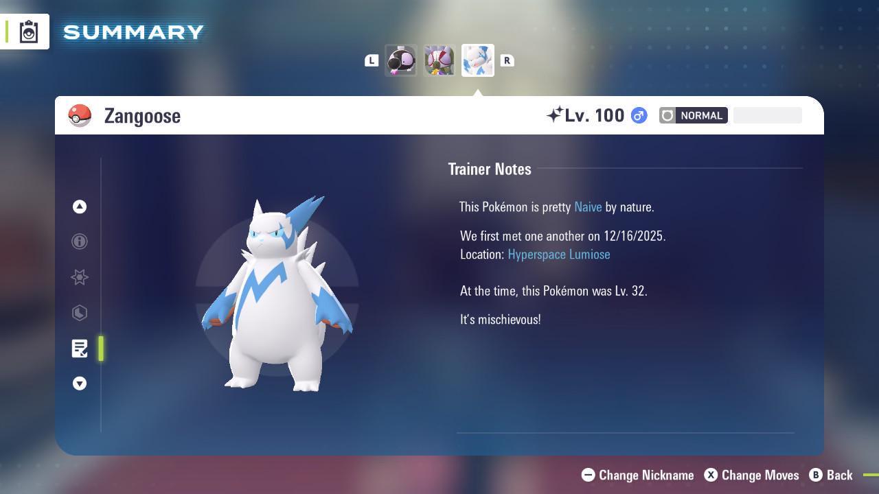 Shiny Zangoose Pokemon Legends ZA Mega Dimension DLC 6IV Competitive Battle Ready - Pokémon Legends: Z-A digital Pokémon