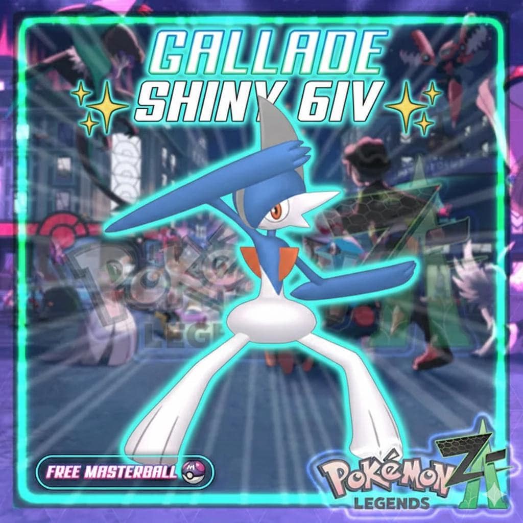 Shiny GALLADE Pokémon Legends ZA 6IV Competitive Battle Ready - Pokémon Legends: Z-A digital Pokémon trade by PokeTradingShop