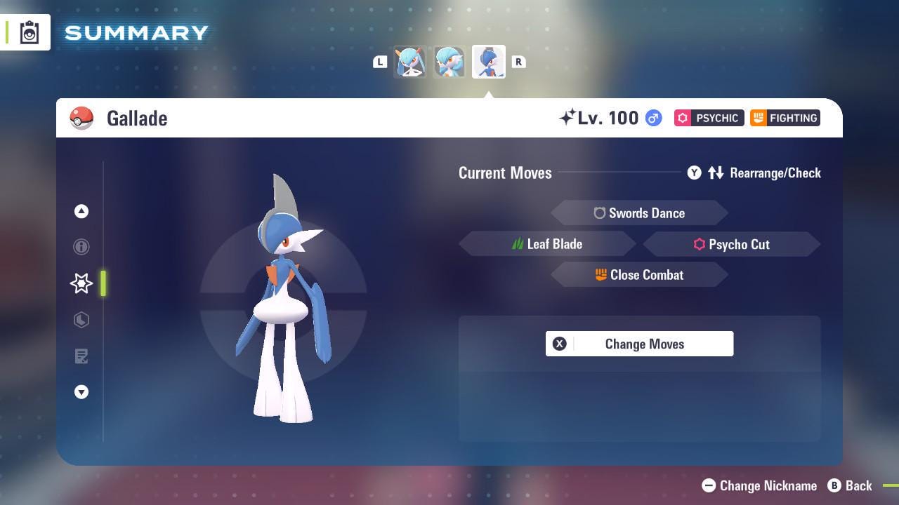Shiny GALLADE Pokémon Legends ZA 6IV Competitive Battle Ready - Pokémon Legends: Z-A digital Pokémon trade image 4