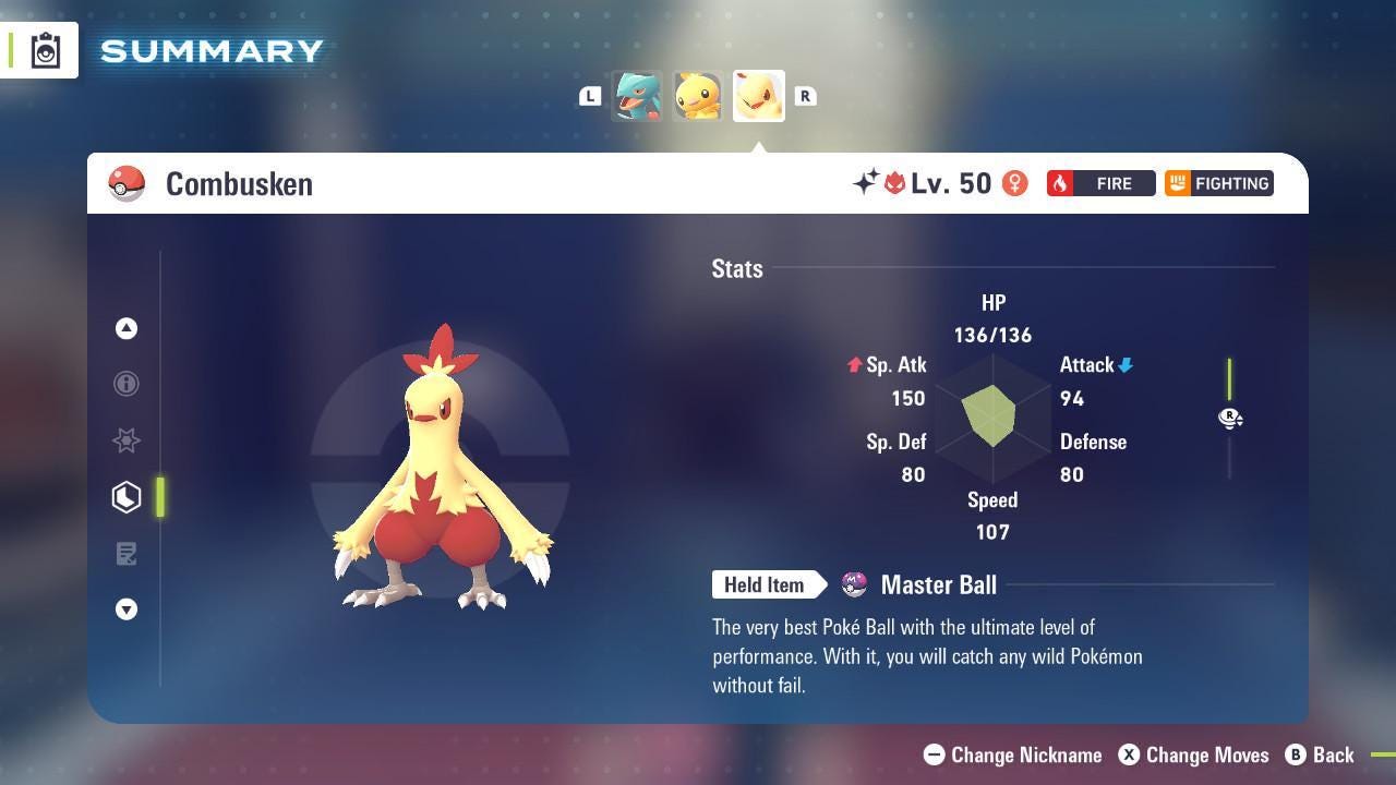 Shiny Alpha Combusken Pokémon Legends ZA 6IV Competitive Battle Ready - Pokémon Legends: Z-A digital Pokémon trade by