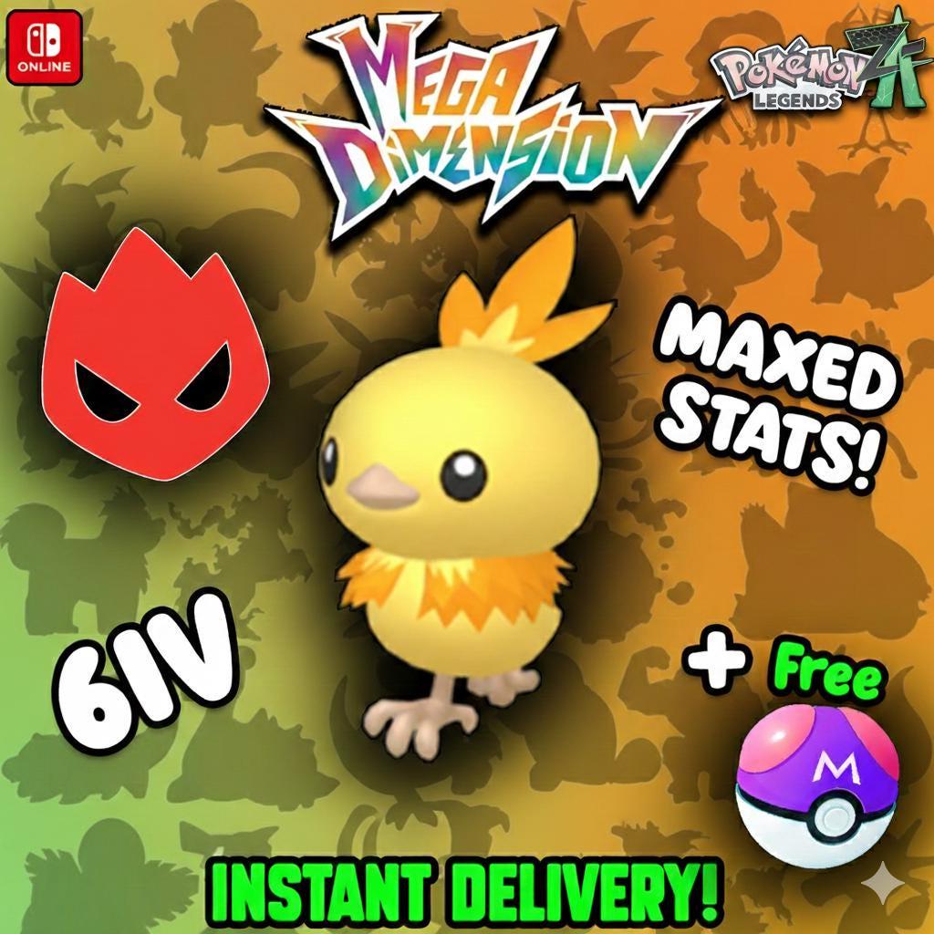 Shiny Alpha Torchic Pokemon Legends Za Mega Dimension DLC 6IV Competitive Battle - Pokémon Legends: Z-A digital Pokémon trade