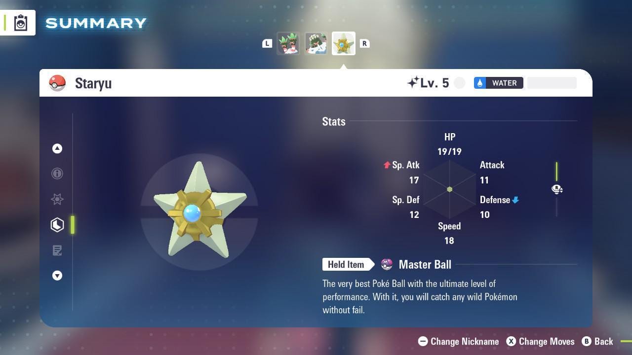 Shiny STARYU Pokémon Legends ZA 6IV Competitive Battle Ready - Pokémon Legends: Z-A digital Pokémon trade image 2
