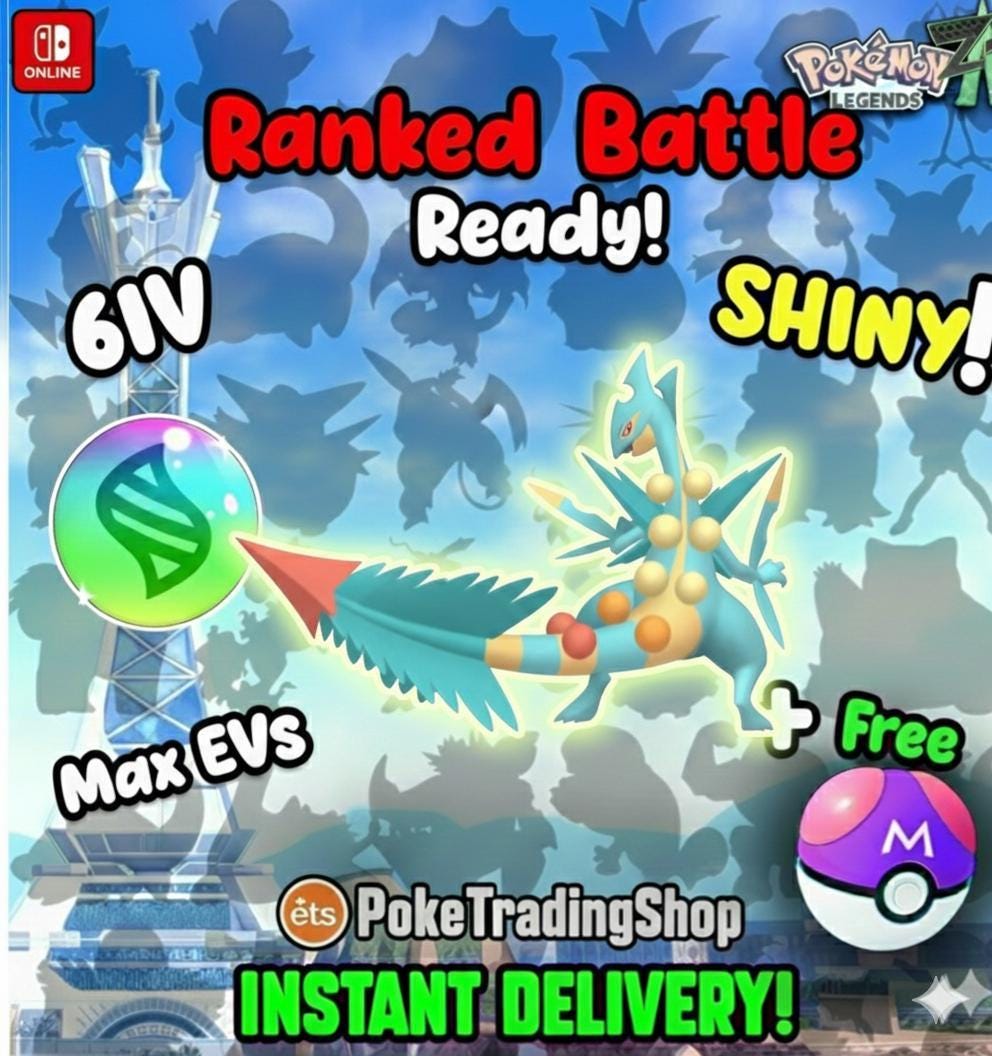 Pokemon LEGENDS ZA Alpha Shiny Sceptile Mega Ready Lumiose City KALOS Region Leaf - Pokémon Legends: Z-A digital Pokémon