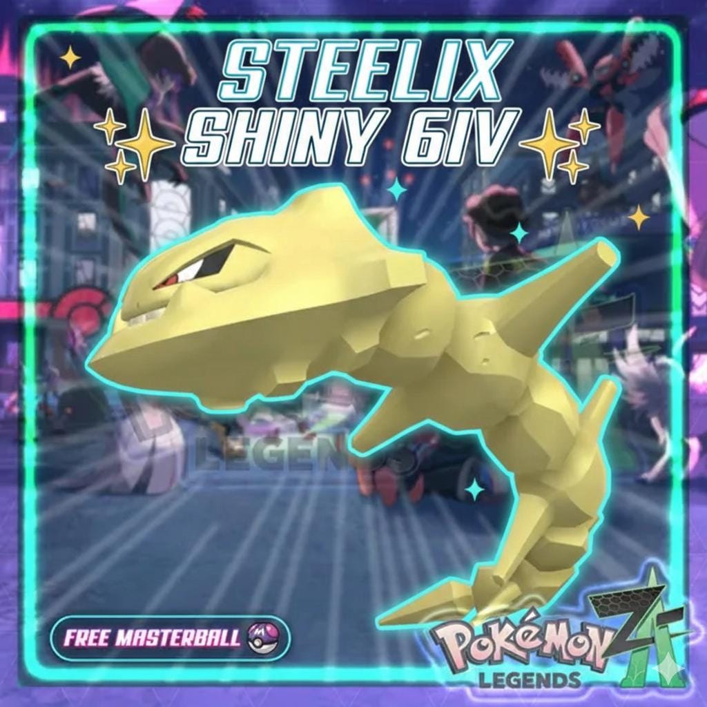 Shiny STEELIX Pokémon Legends ZA 6IV Competitive Battle Ready - Pokémon Legends: Z-A digital Pokémon trade by PokeTradingShop