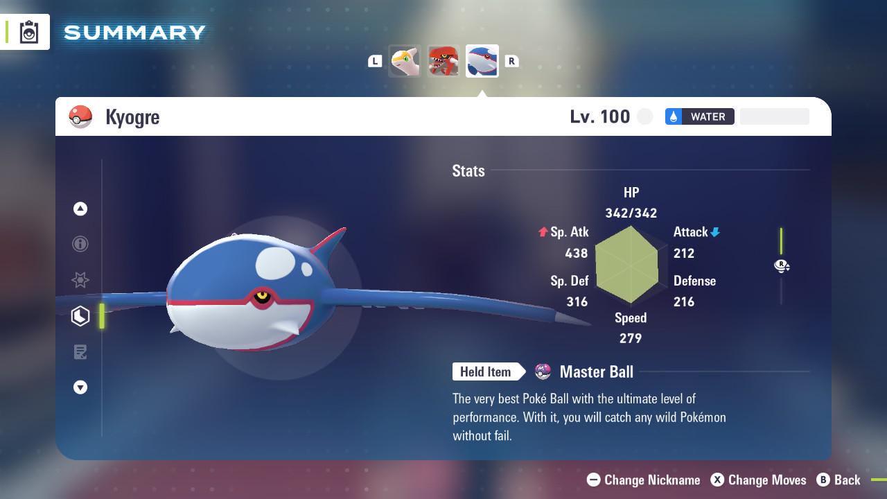 Non Shiny 6IV Kyogre Pokemon Legends Za Mega Dimension DLC 6IV Competitive Battle - Pokémon Legends: Z-A digital Pokémon