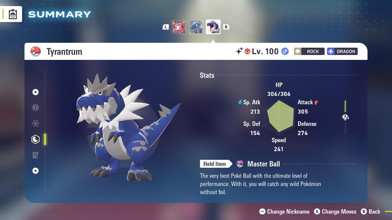 Shiny Alpha Tyrantrum Pokémon Legends ZA 6IV Competitive Battle Ready - Pokémon Legends: Z-A digital Pokémon trade image 2