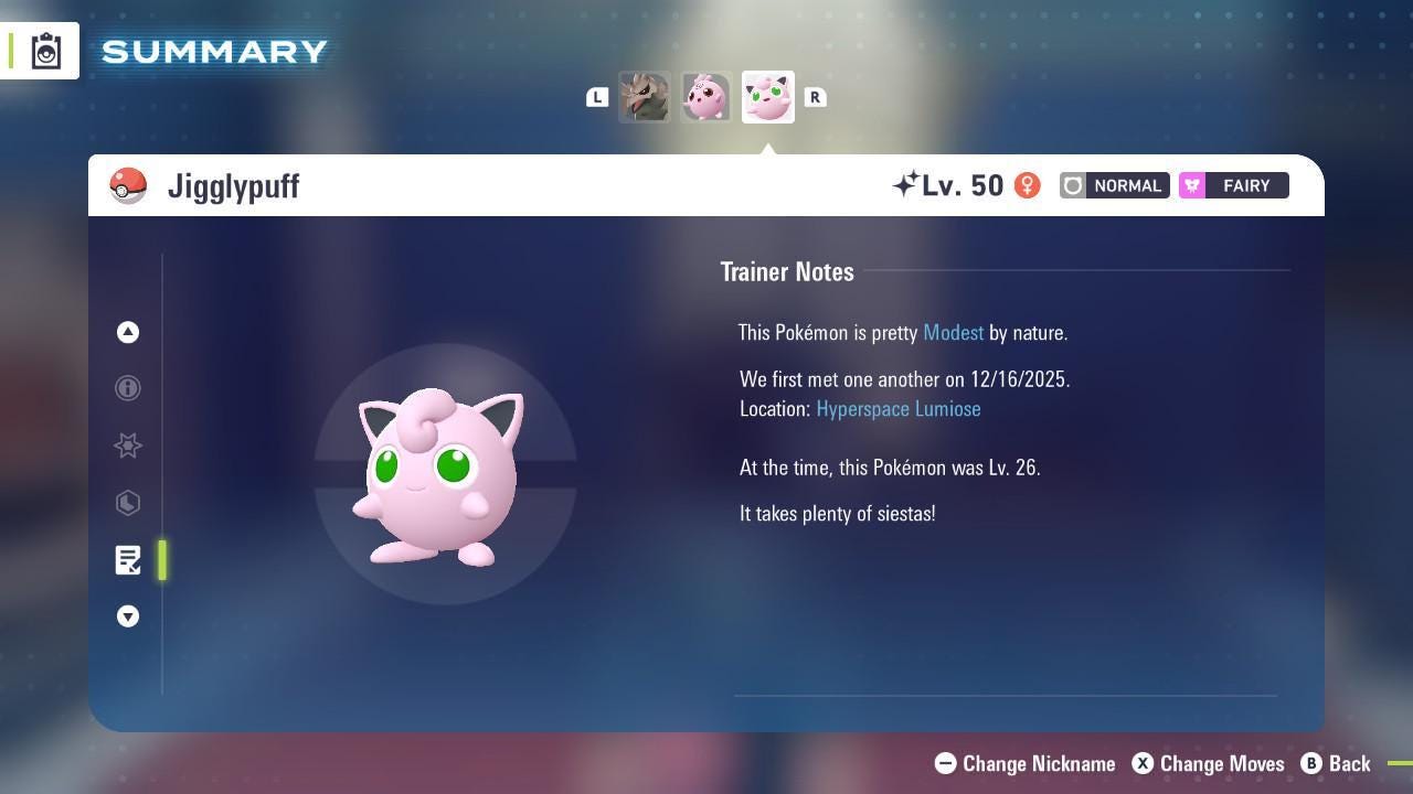 Shiny Jigglypuff Pokemon Legends ZA Mega Dimension DLC 6IV Competitive Battle - Pokémon Legends: Z-A digital Pokémon trade