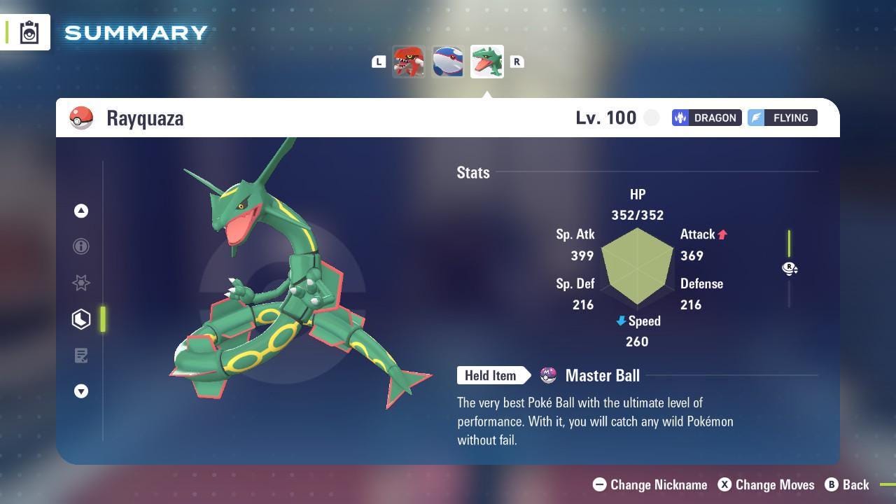 Non Shiny 6IV Rayquaza Pokemon Legends Za Mega Dimension DLC 6IV Competitive - Pokémon Legends: Z-A digital Pokémon trade