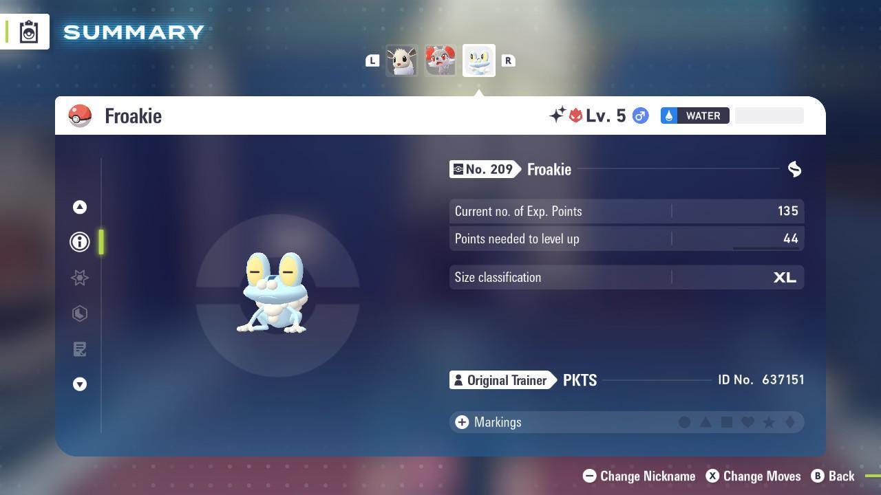Pokémon Legends ZA Shiny Froakie 6IV Battle Ready Competitive Switch Trade - Pokémon Legends: Z-A digital Pokémon trade image