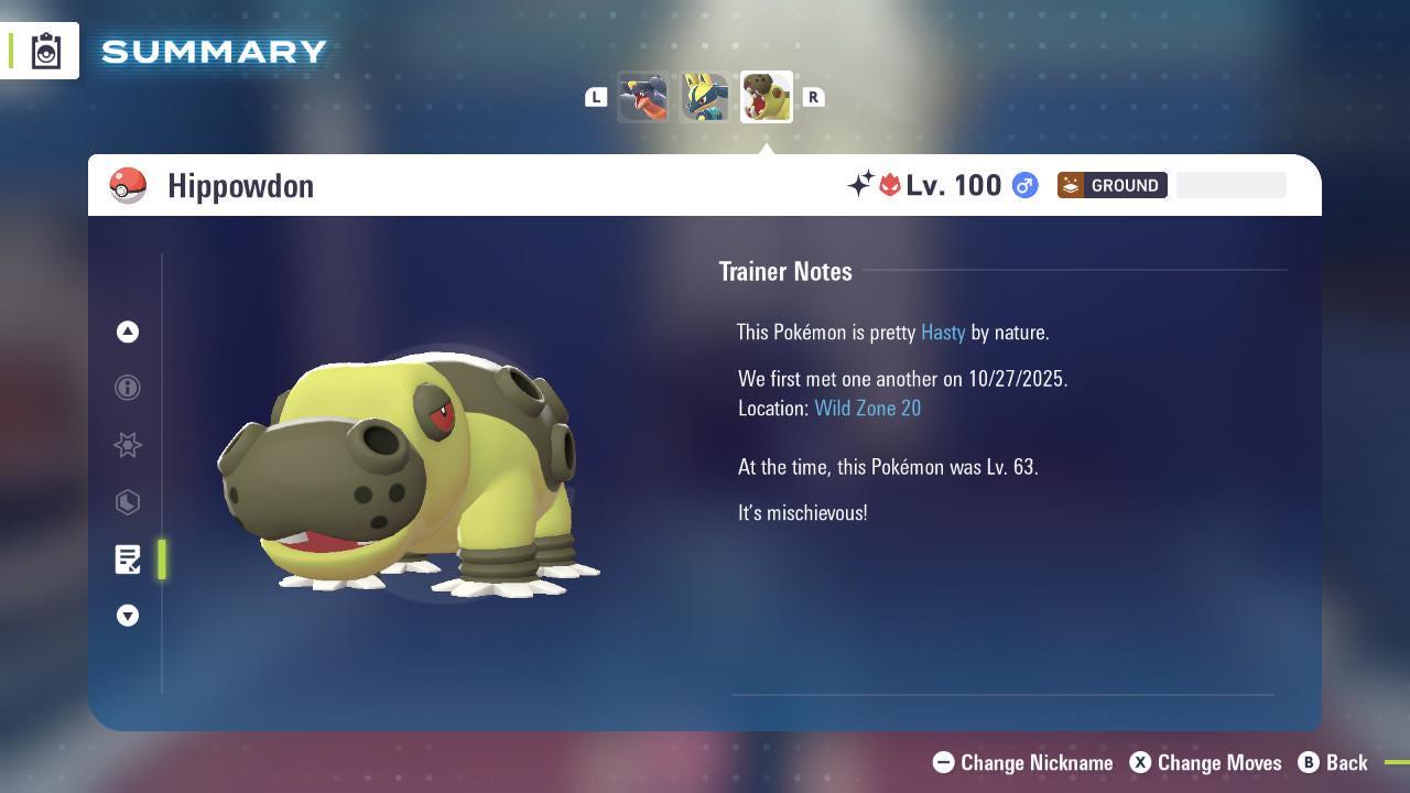 Shiny Alpha Hippowdon Pokémon Legends ZA 6IV Competitive Battle Ready - Pokémon Legends: Z-A digital Pokémon trade image 4