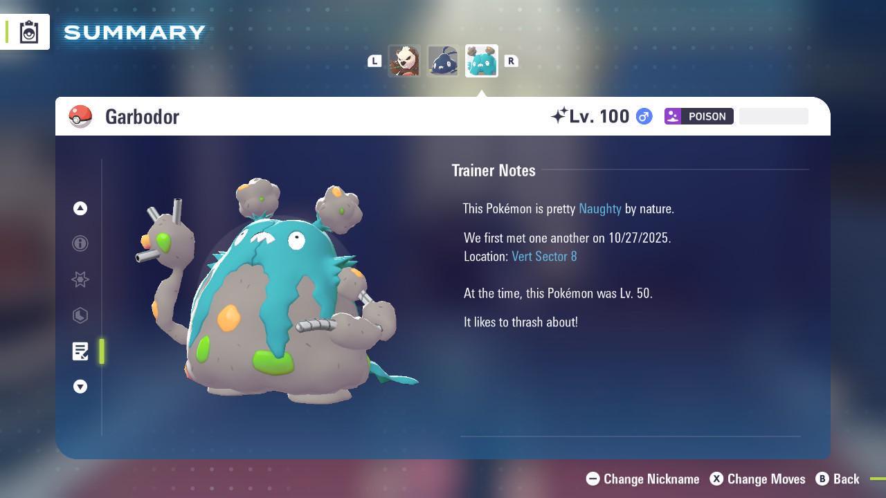 Shiny GARBODOR Pokémon Legends ZA 6IV Competitive Battle Ready - Pokémon Legends: Z-A digital Pokémon trade image 4