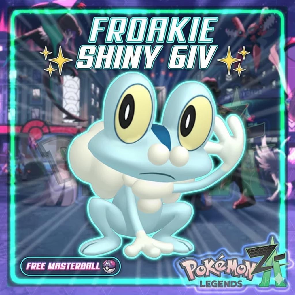 Shiny FROAKIE Pokémon Legends ZA 6IV Competitive Battle Ready - Pokémon Legends: Z-A digital Pokémon trade by PokeTradingShop