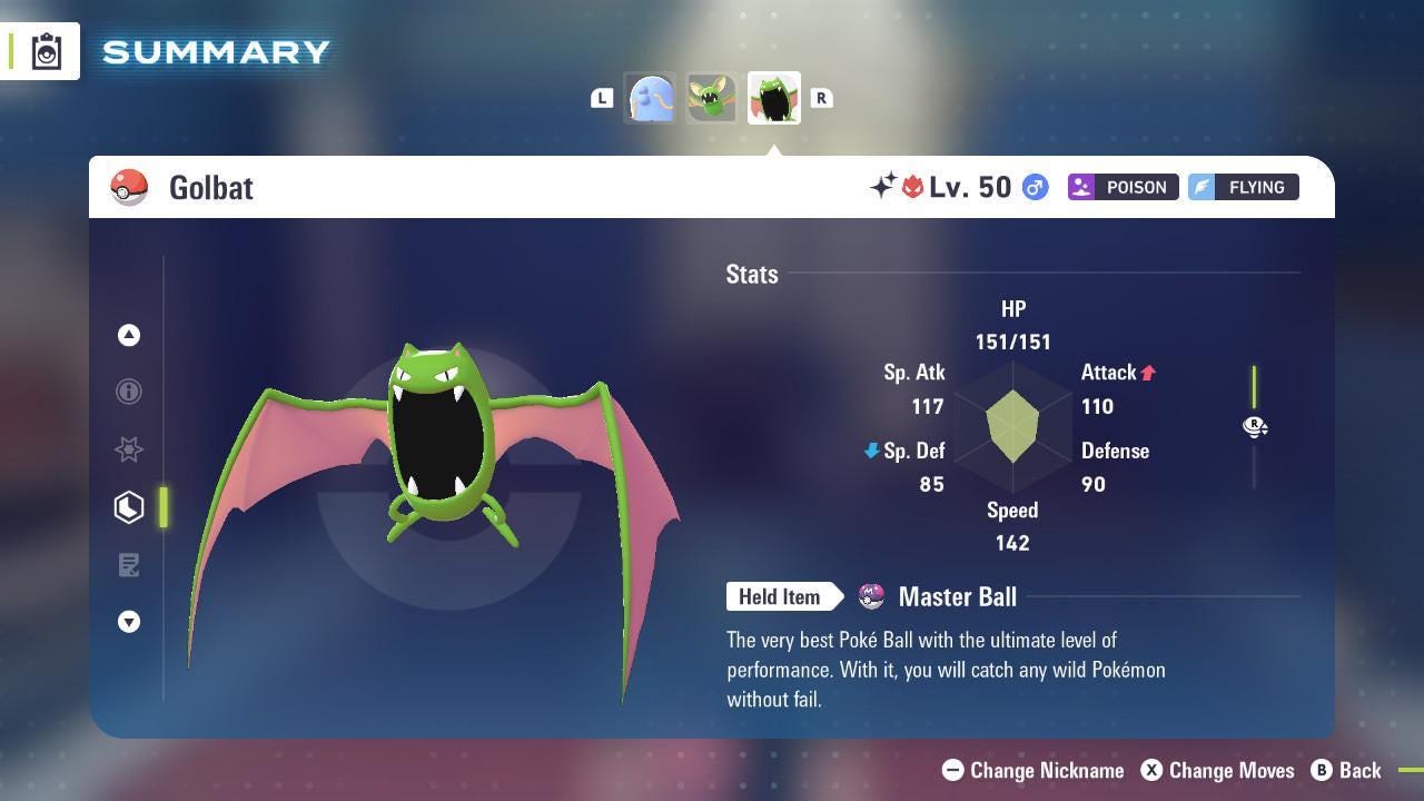 Shiny Alpha Golbat Pokemon Legends Za Mega Dimension DLC 6IV Competitive Battle - Pokémon Legends: Z-A digital Pokémon trade