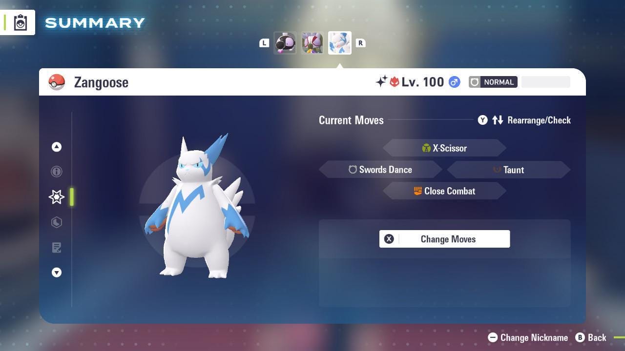 Shiny Alpha Zangoose Pokemon Legends Za Mega Dimension DLC 6IV Competitive Battle - Pokémon Legends: Z-A digital Pokémon
