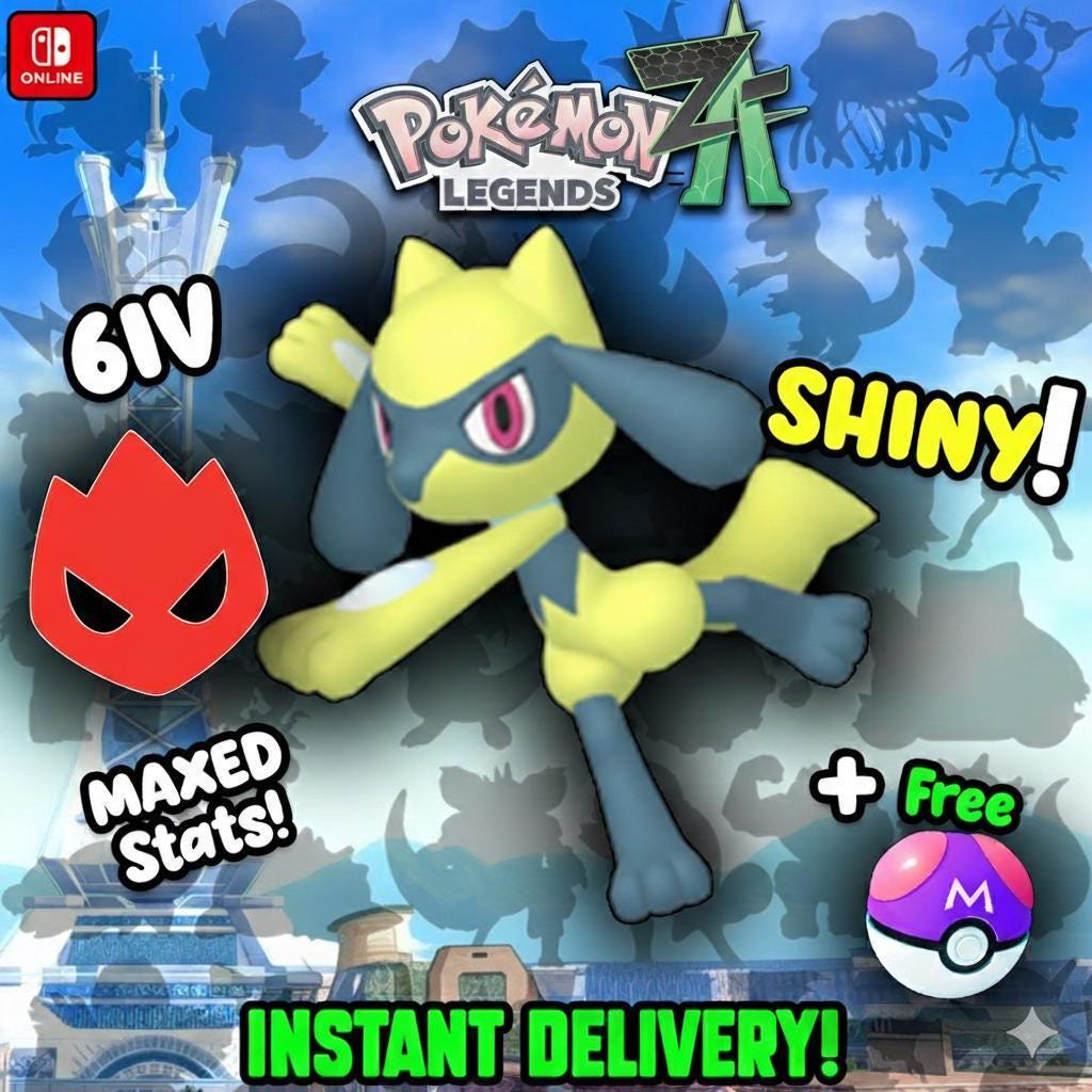 Shiny Riolu Trade Service Digital Gaming Pokemon Za Battle Ready Custom Delivery - Pokémon Legends: Z-A digital Pokémon trade