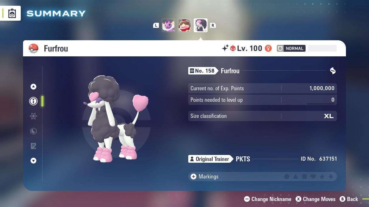 Shiny Alpha Heart Furfrou Pokémon Legends ZA 6IV Competitive Battle Ready - Pokémon Legends: Z-A digital Pokémon trade image