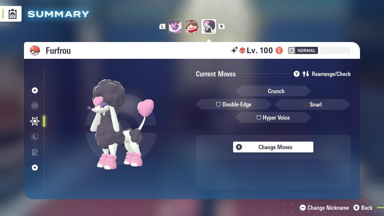 Shiny Alpha Heart Furfrou Pokémon Legends ZA 6IV Competitive Battle Ready - Pokémon Legends: Z-A digital Pokémon trade image