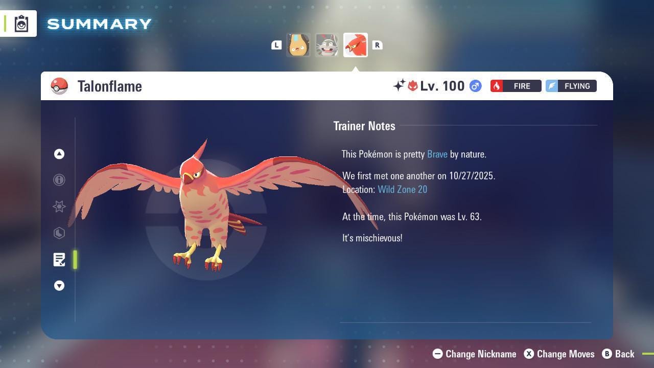 Shiny Alpha Talonflame Pokémon Legends ZA 6IV Competitive Battle Ready - Pokémon Legends: Z-A digital Pokémon trade image 4