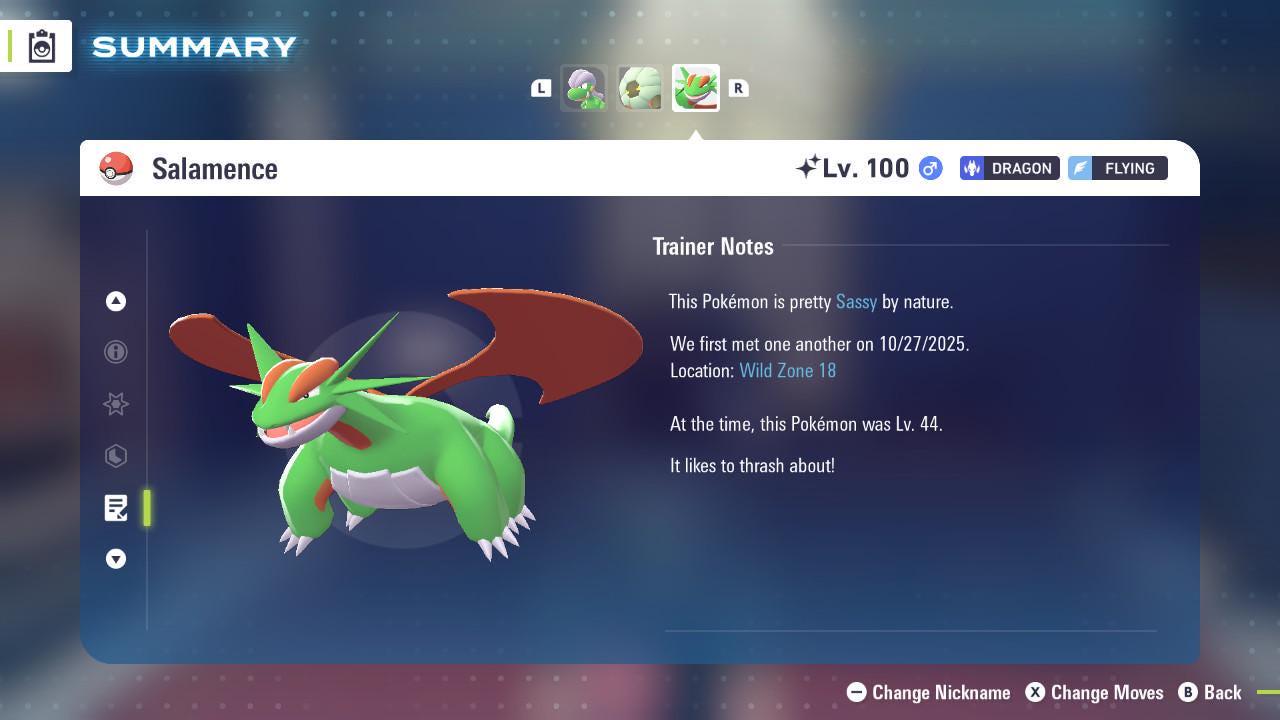 Shiny SALAMENCE Pokémon Legends ZA 6IV Competitive Battle Ready - Pokémon Legends: Z-A digital Pokémon trade image 4