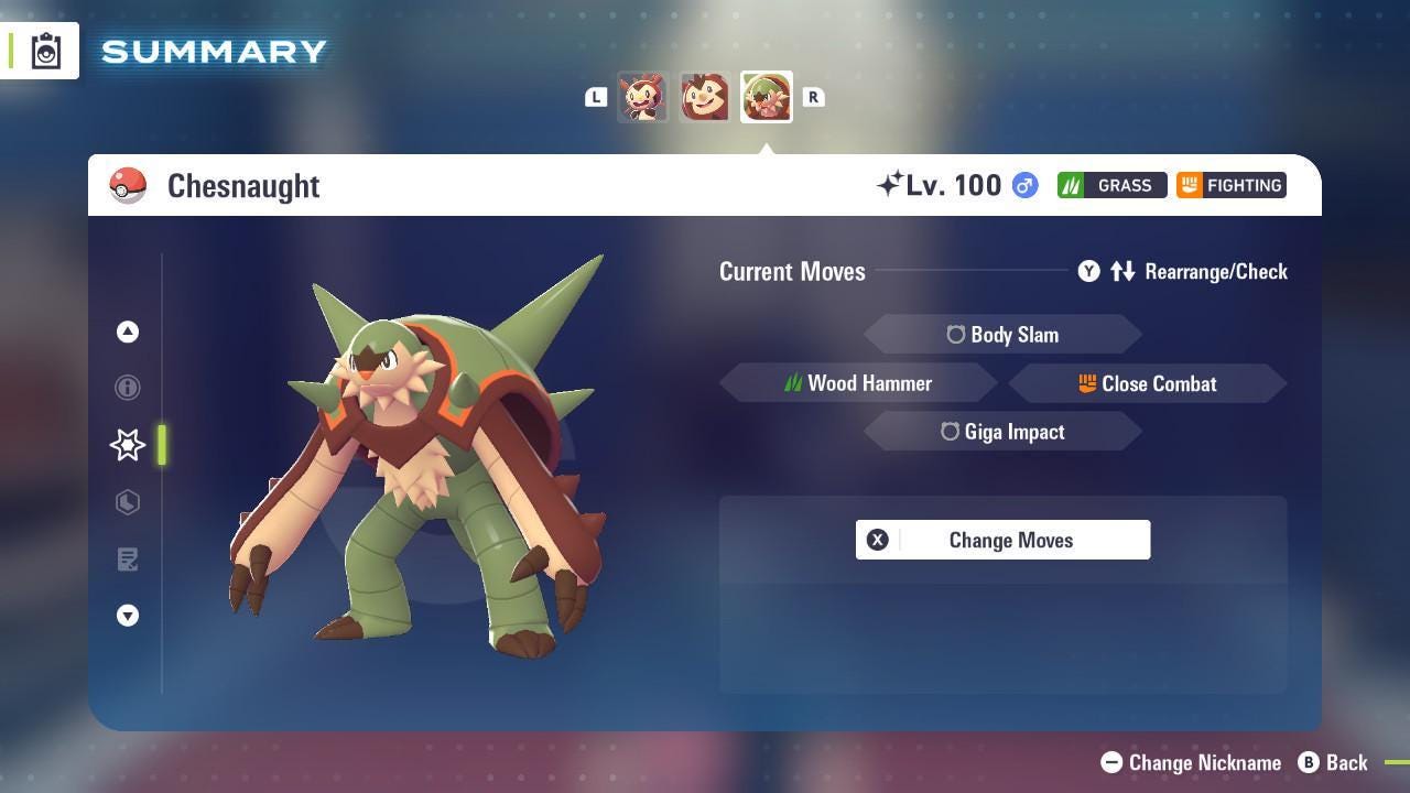Shiny CHESNAUGHT Pokémon Legends ZA 6IV Competitive Battle Ready - Pokémon Legends: Z-A digital Pokémon trade image 4