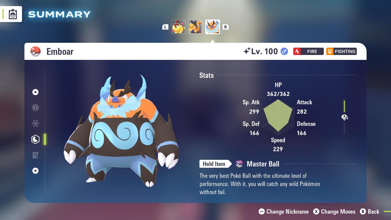 Shiny EMBOAR Pokémon Legends ZA 6IV Competitive Battle Ready - Pokémon Legends: Z-A digital Pokémon trade image 2