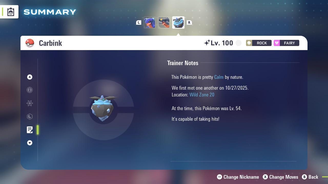 Shiny CARBINK Pokémon Legends ZA 6IV Competitive Battle Ready - Pokémon Legends: Z-A digital Pokémon trade image 4