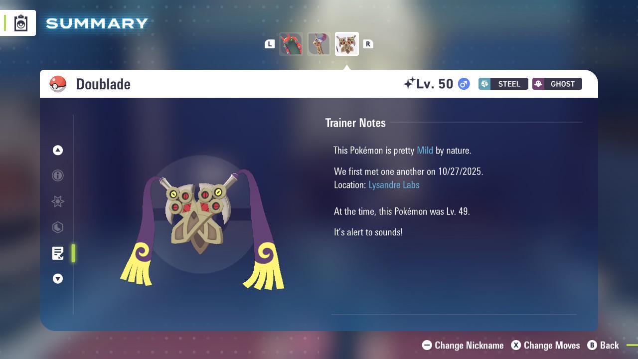 Shiny DOUBLADE Pokémon Legends ZA 6IV Competitive Battle Ready - Pokémon Legends: Z-A digital Pokémon trade image 4