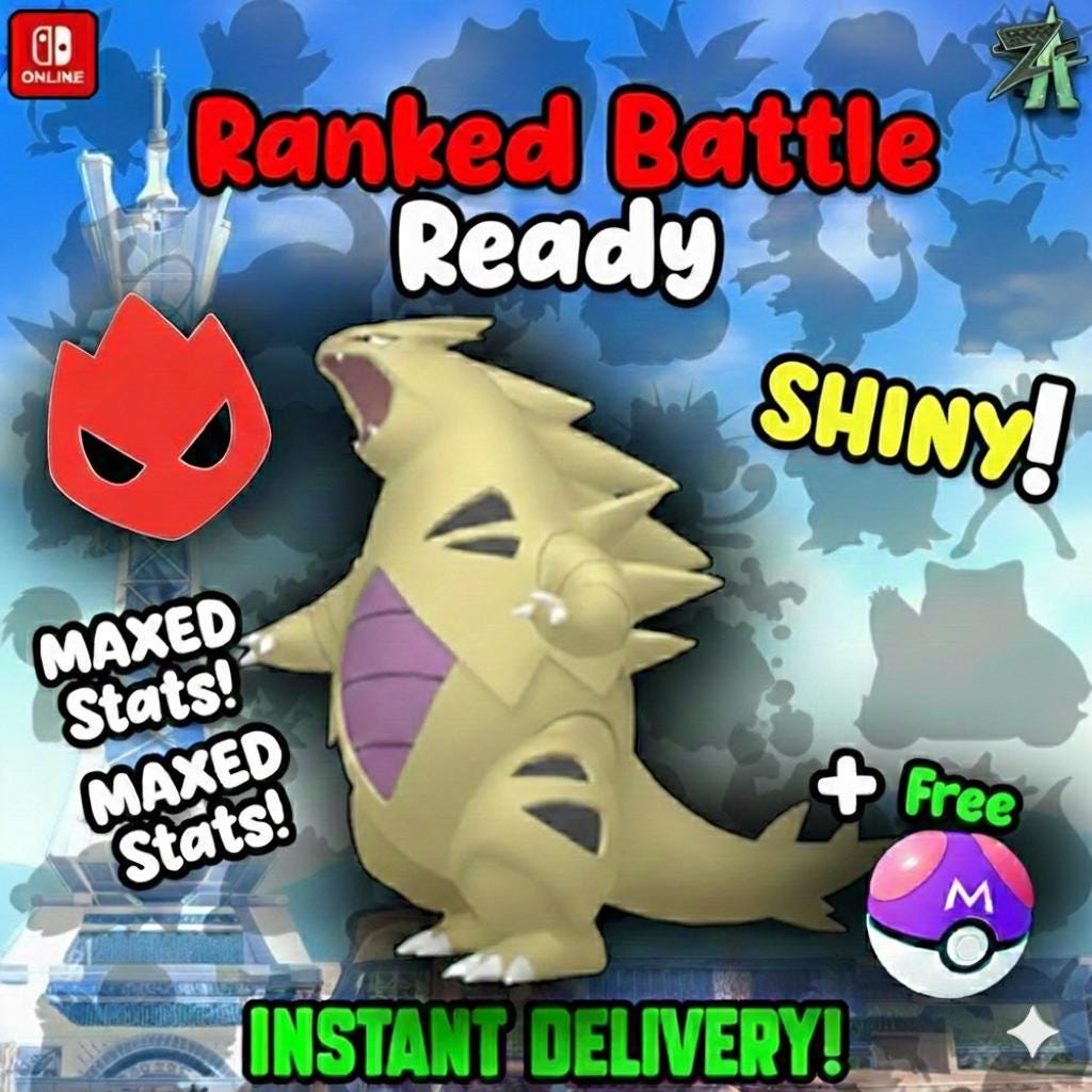 Shiny Alpha Tyranitar Pokémon Legends ZA 6IV Competitive Battle Ready - Pokémon Legends: Z-A digital Pokémon trade by