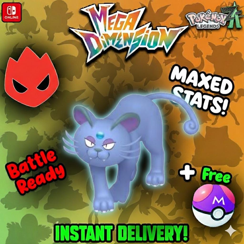 Shiny Alpha Alolan Persian 6IV Competitive Battle Ready - Pokémon Legends: Z-A digital Pokémon trade by PokeTradingShop