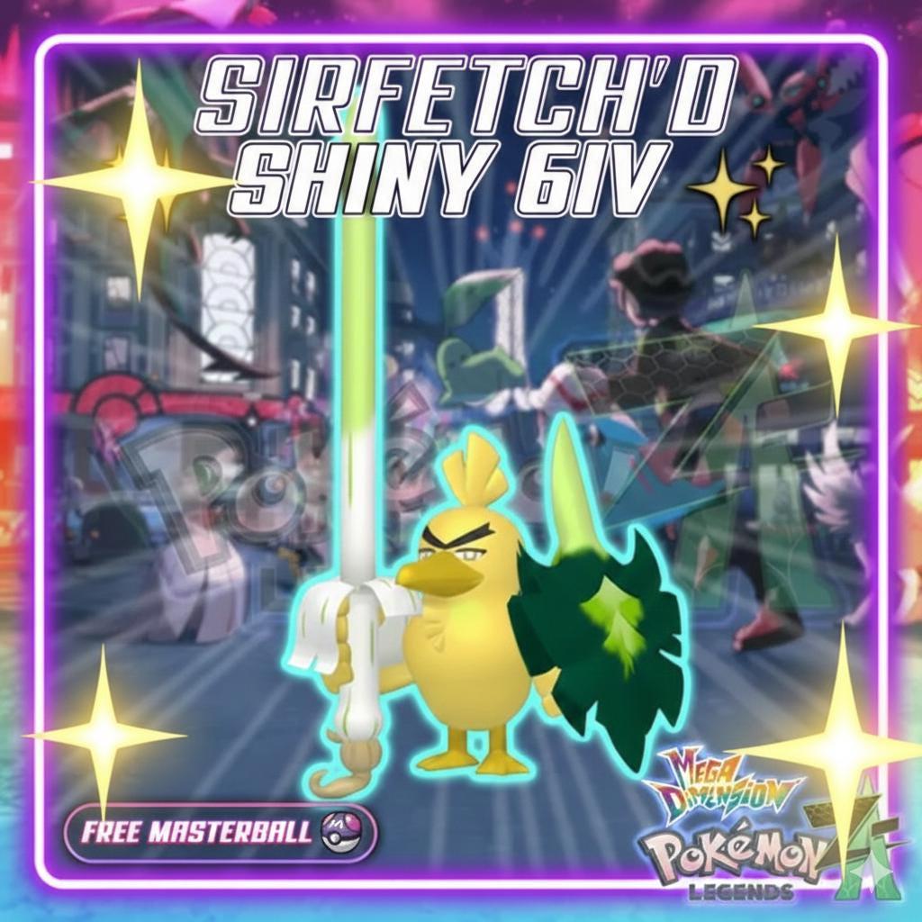Shiny Sirfetch’d Pokemon Legends ZA Mega Dimension DLC 6IV Competitive Battle - Pokémon Legends: Z-A digital Pokémon trade by