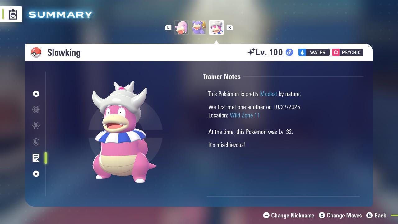 Shiny SLOWKING Pokémon Legends ZA 6IV Competitive Battle Ready - Pokémon Legends: Z-A digital Pokémon trade image 4