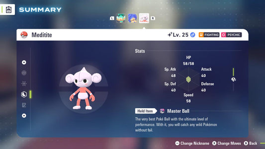 Shiny MEDITITE Pokémon Legends ZA 6IV Competitive Battle Ready - Pokémon Legends: Z-A digital Pokémon trade by