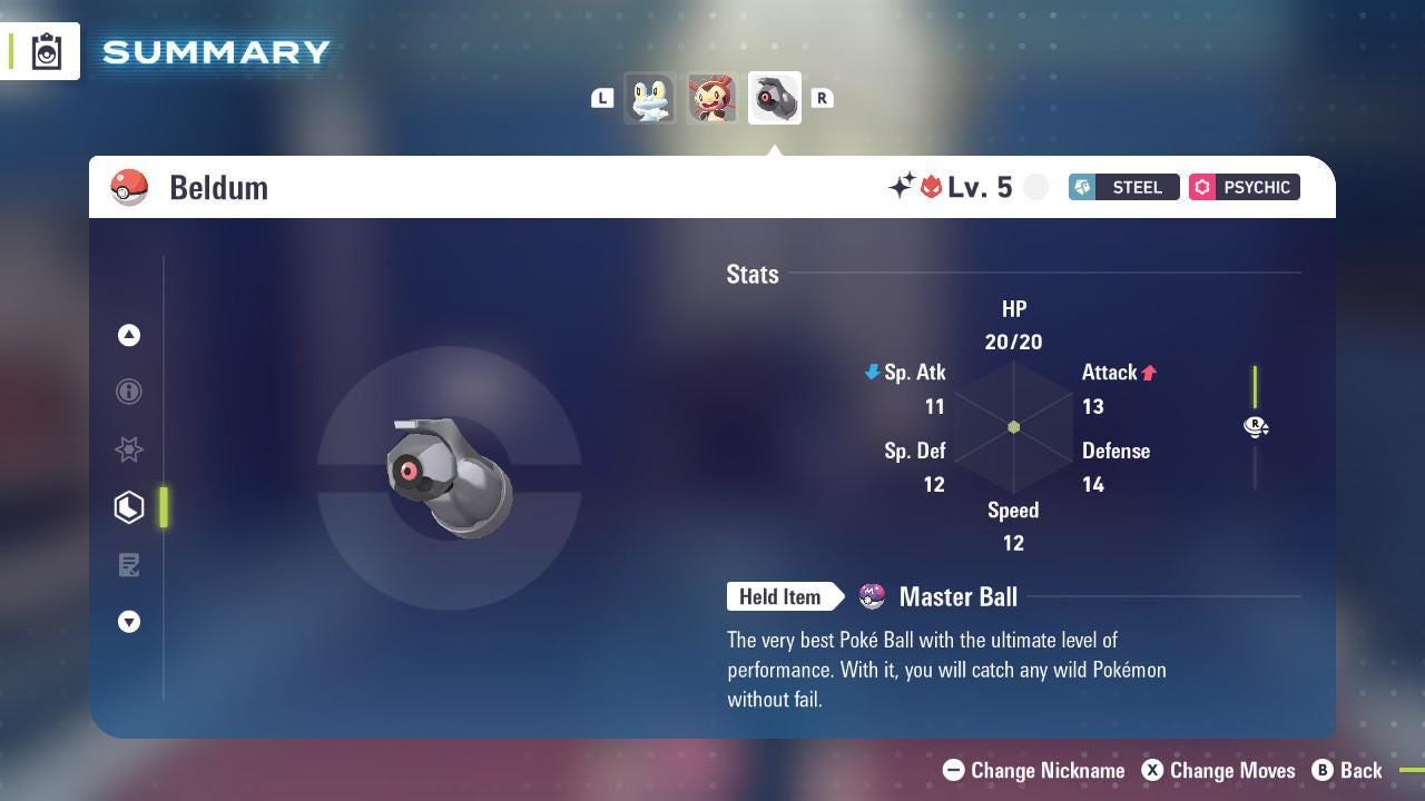 Pokemon Za Lvl 5 Adamant SHINY ALPHA 6IV Beldum Pokémon Legends ZA 6IV Competitive - Pokémon Legends: Z-A digital Pokémon
