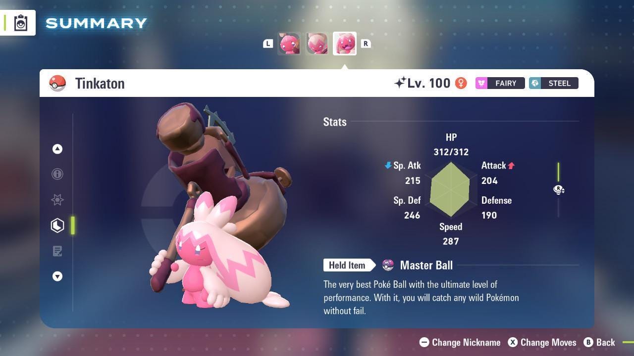 Shiny Tinkaton Pokemon Legends ZA Mega Dimension DLC 6IV Competitive Battle Ready - Pokémon Legends: Z-A digital Pokémon