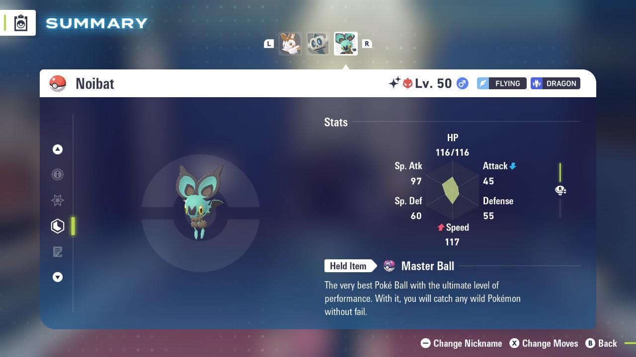 Shiny Alpha Noibat Pokémon Legends ZA 6IV Competitive Battle Ready - Pokémon Legends: Z-A digital Pokémon trade image 2