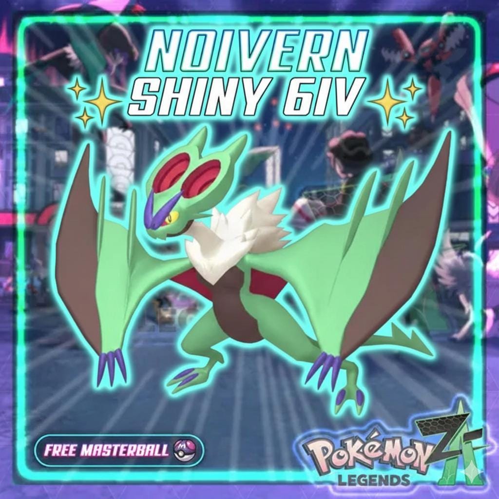 Shiny NOIVERN Pokémon Legends ZA 6IV Competitive Battle Ready - Pokémon Legends: Z-A digital Pokémon trade by PokeTradingShop