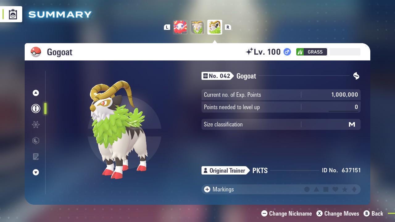 Shiny GOGOAT Pokémon Legends ZA 6IV Competitive Battle Ready - Pokémon Legends: Z-A digital Pokémon trade image 2