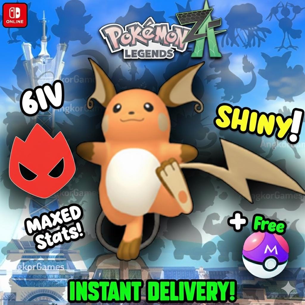 Shiny Alpha Raichu Pokémon Legends ZA 6IV Competitive Battle Ready - Pokémon Legends: Z-A digital Pokémon trade by