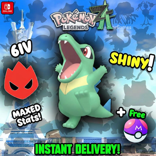 Shiny Alpha Totodile Pokémon Legends ZA 6IV Competitive Battle Ready - Pokémon Legends: Z-A digital Pokémon trade by
