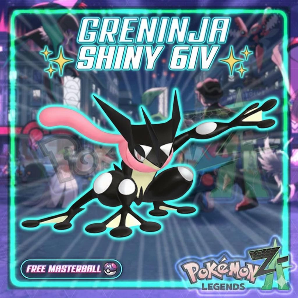 Shiny GRENINJA Pokémon Legends ZA 6IV Competitive Battle Ready - Pokémon Legends: Z-A digital Pokémon trade by