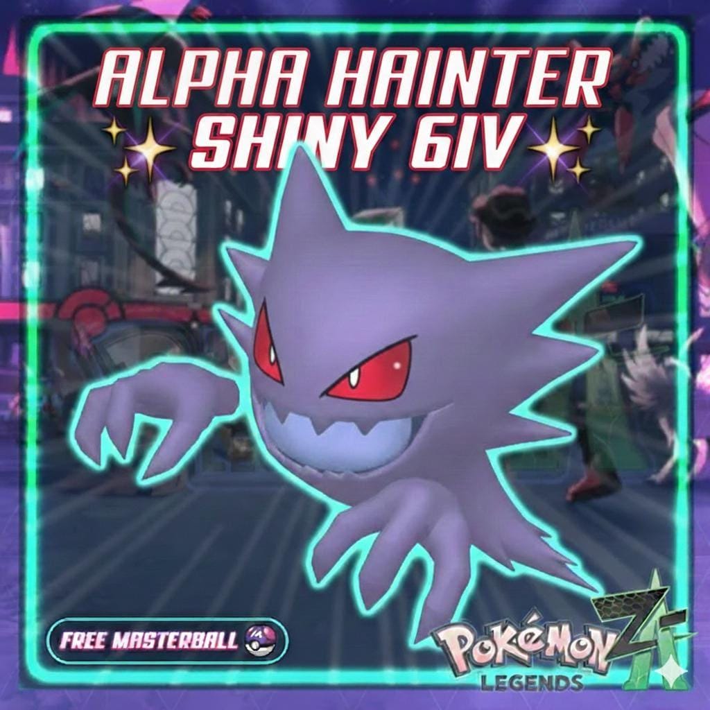 Shiny Alpha Haunter Pokémon Legends ZA 6IV Competitive Battle Ready - Pokémon Legends: Z-A digital Pokémon trade by