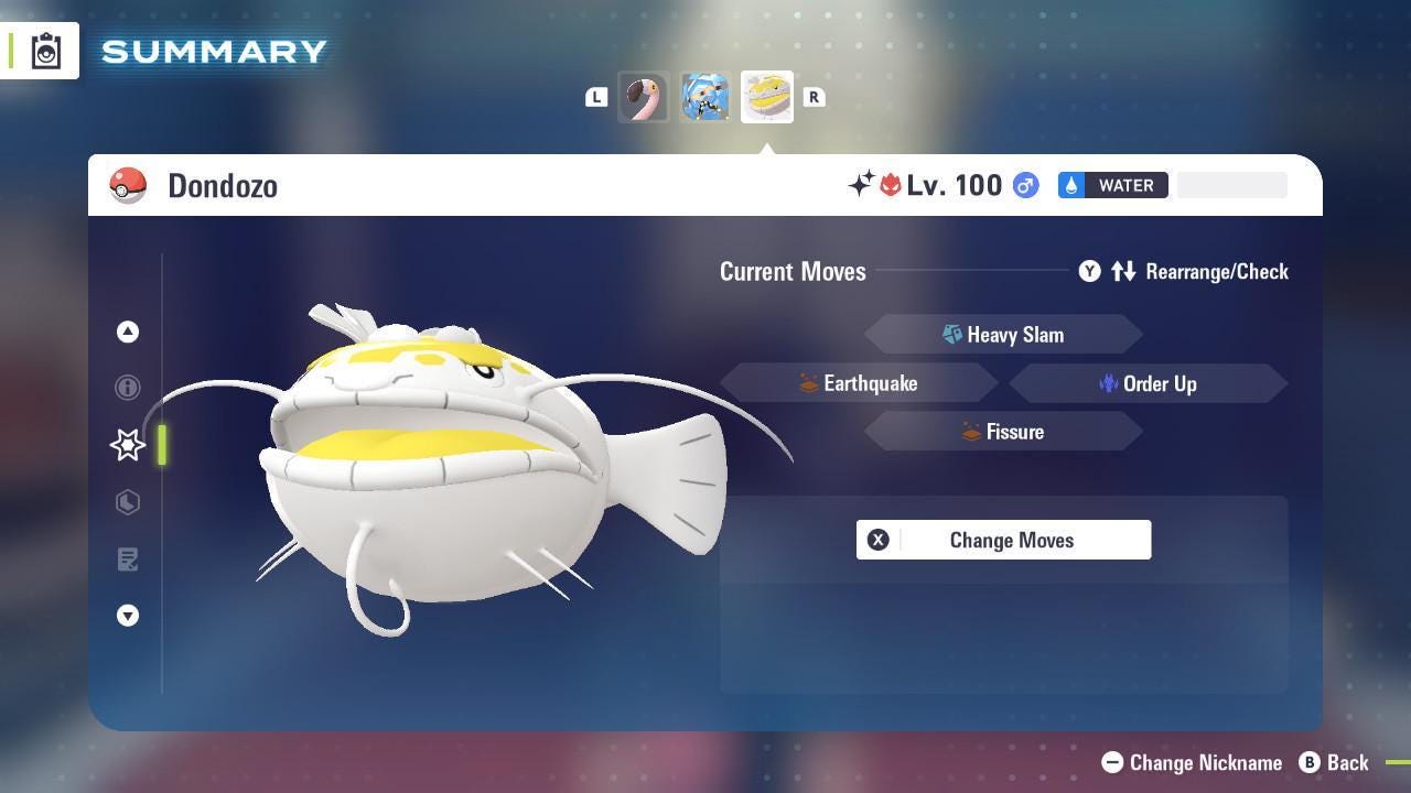 Shiny Alpha Dondozo Pokemon Legends Za Mega Dimension DLC 6IV Competitive Battle - Pokémon Legends: Z-A digital Pokémon trade