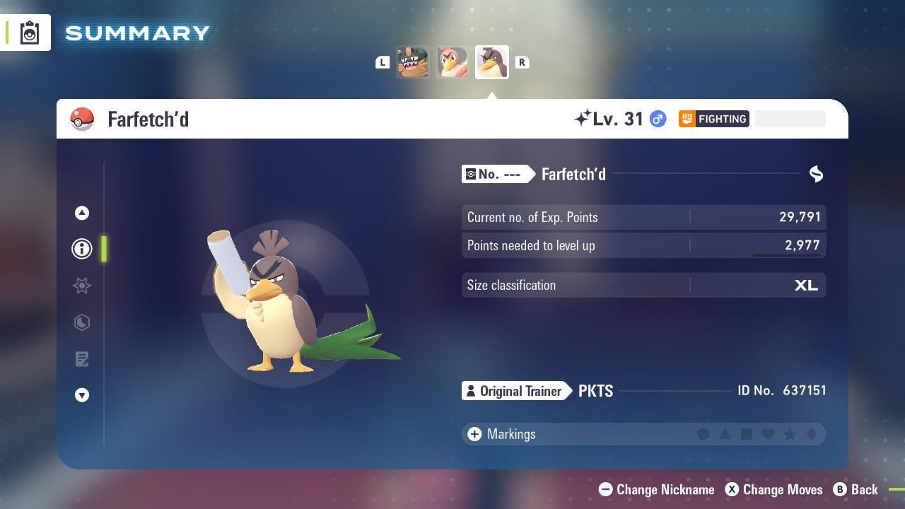 Shiny Galarian Farfetch #39;d Pokémon Legends ZA 6IV Competitive Battle Ready - Pokémon Legends: Z-A digital Pokémon trade