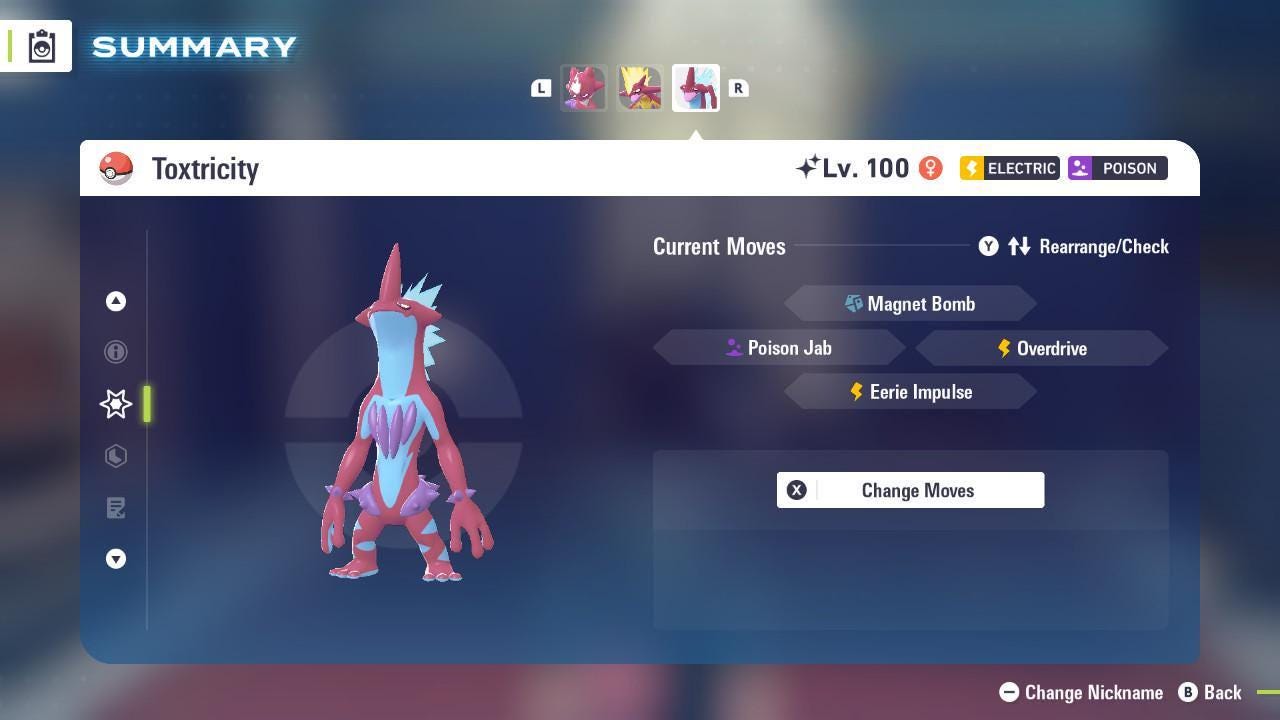 Shiny Low Key Form Toxtricity Pokémon Legends ZA 6IV Competitive Battle Ready - Pokémon Legends: Z-A digital Pokémon trade