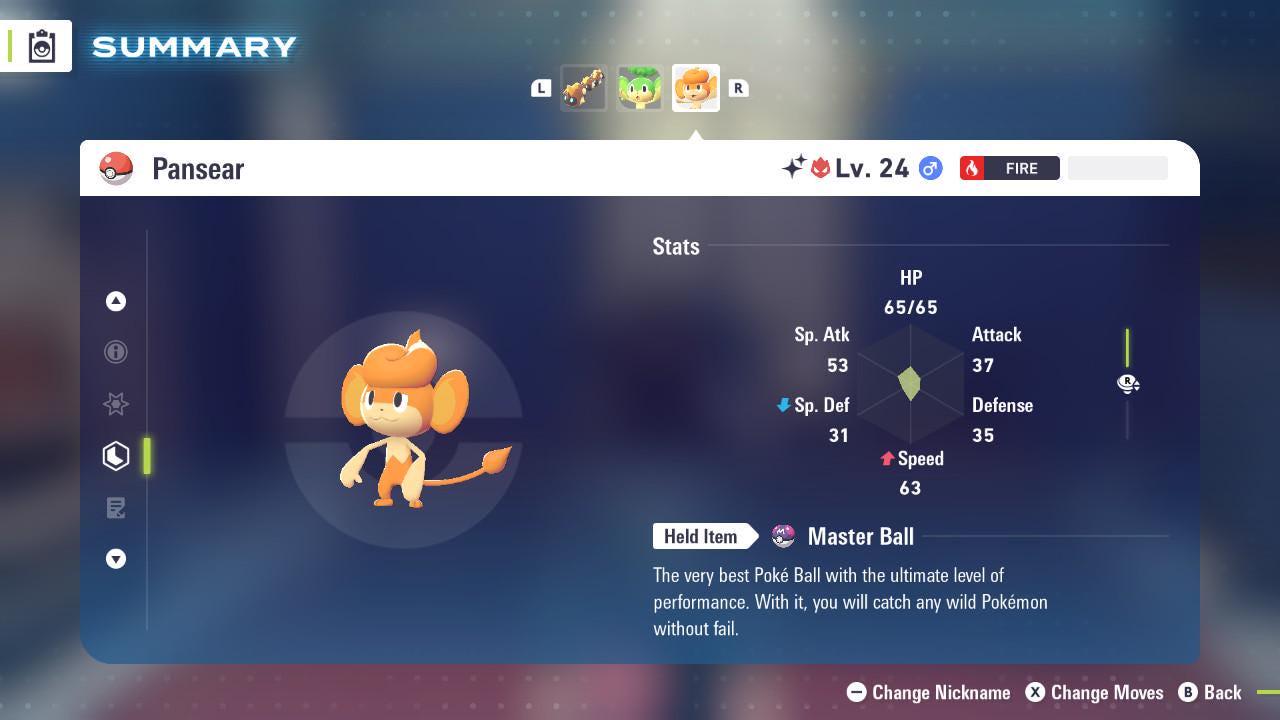 Shiny Alpha Pansear Pokémon Legends ZA 6IV Competitive Battle Ready - Pokémon Legends: Z-A digital Pokémon trade by