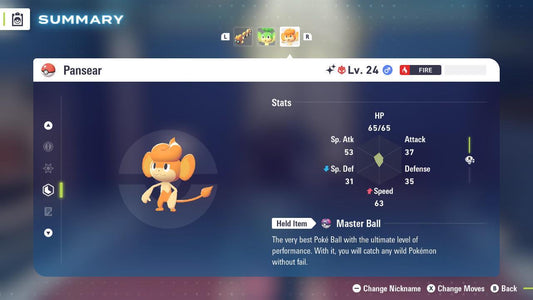 Shiny Alpha Pansear Pokémon Legends ZA 6IV Competitive Battle Ready - Pokémon Legends: Z-A digital Pokémon trade by
