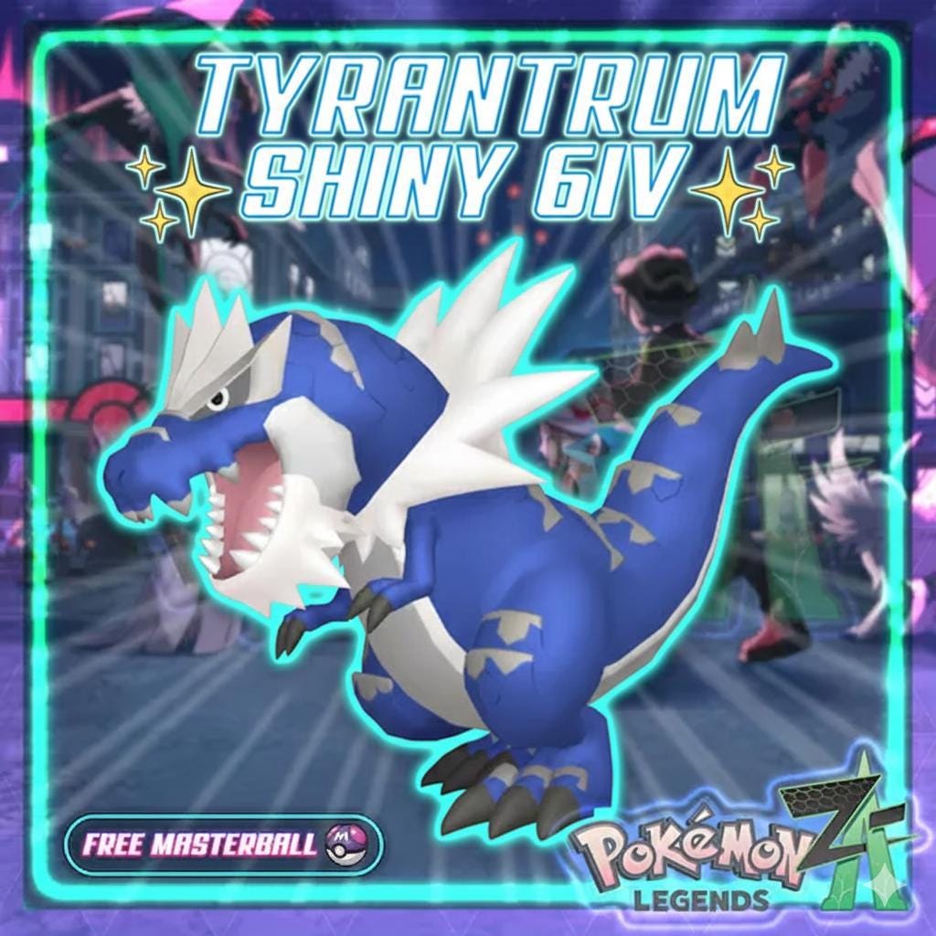 Shiny TYRANTRUM Pokémon Legends ZA 6IV Competitive Battle Ready - Pokémon Legends: Z-A digital Pokémon trade by