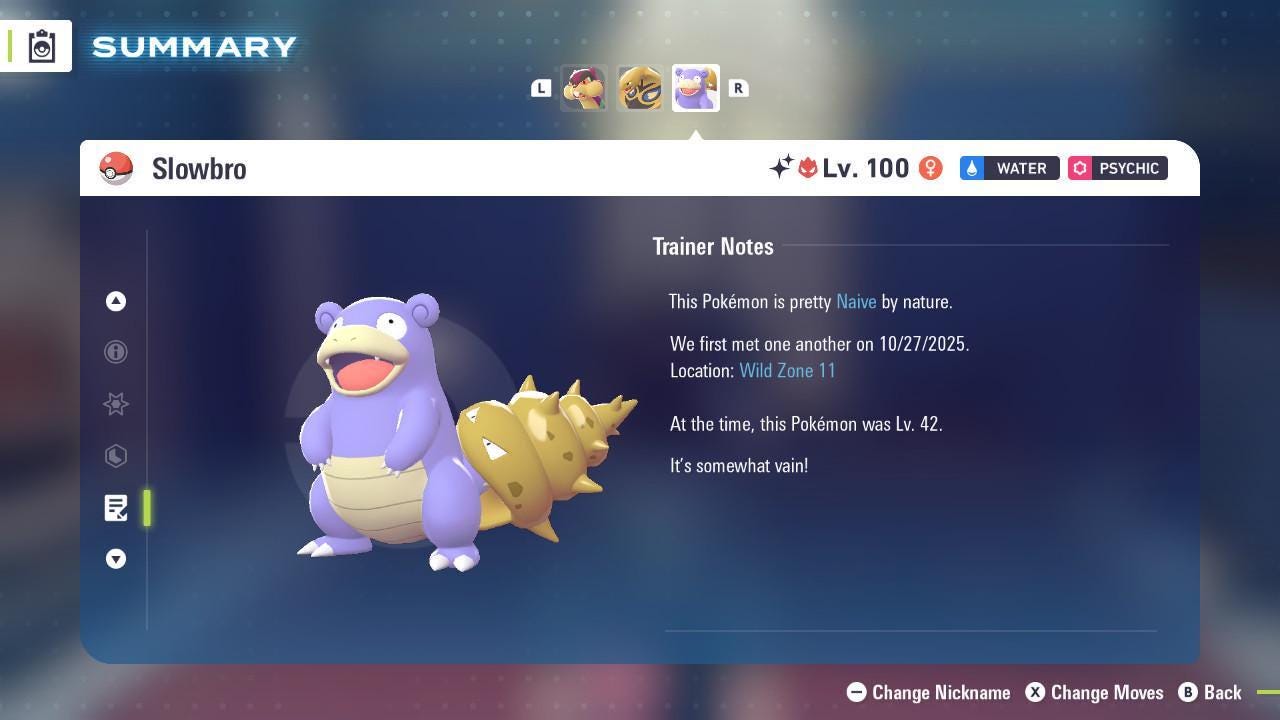Shiny Alpha Slowbro Pokémon Legends ZA 6IV Competitive Battle Ready - Pokémon Legends: Z-A digital Pokémon trade image 4
